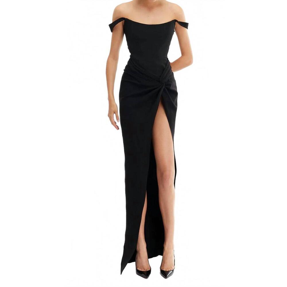 NEW MOTHER OF ALL olive corset dress in black